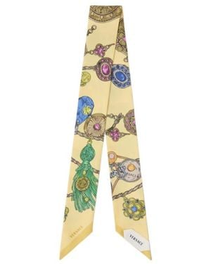 Versace Jewellery-Print Silk Scarf - Metallic