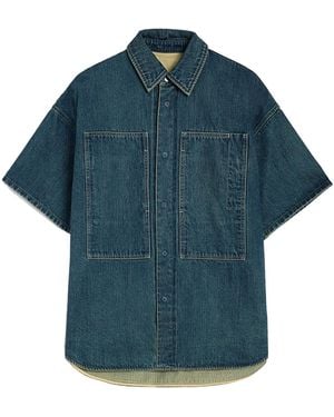 Jil Sander Short Sleeved Denim Shirt - Blue