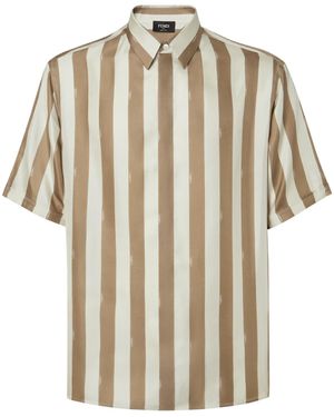 Fendi Striped Short Sleeved Shirt - Multicolour