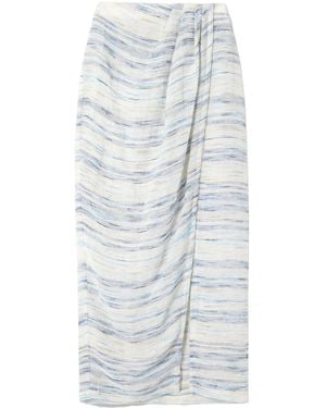 Lisa Marie Fernandez Lightweight Striped Wrap Dress - White