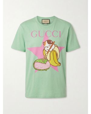 Gucci X Bananya Logo-Print T-Shirt - Green