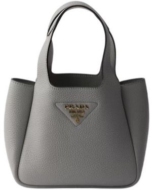 Prada Liaison Mini Leather Handbag - Grey