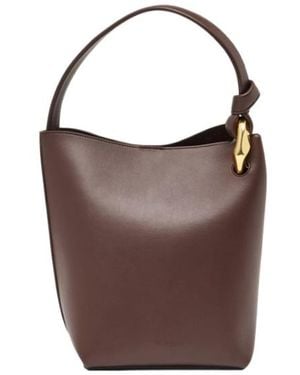 JW Anderson Jw Anderson Logo Embossed Bucket Bag - Brown