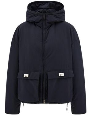 Ferragamo Ferragamo Zip-Up Hooded Padded Jacket - Blue