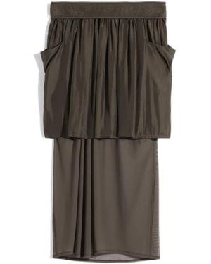 Lemaire Pockets Draped Asymmetric Skirt - Grey