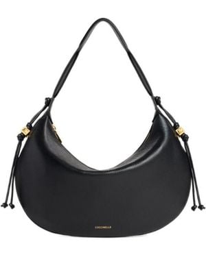 Coccinelle Medium Thess Leather Shoulder Bag - Black