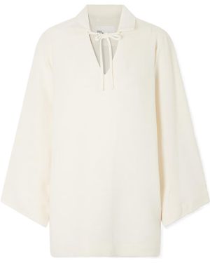 Lisa Marie Fernandez Tie-Detailed Woven Tunic - White