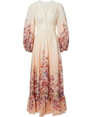 Zimmermann Awaken Floral Cotton Maxi Dress - Pink