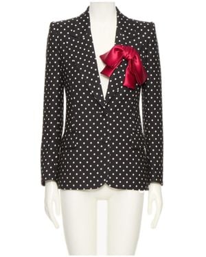 Valentino Supergran Polka-Dot Printed Blazer - Black