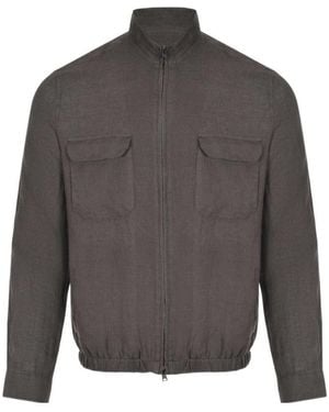Herno Stand Collar Pocket Jacket - Gray