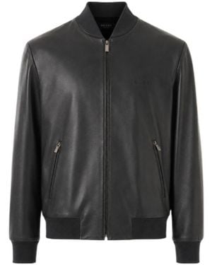 Gucci Long-Sleeve Leather Jacket - Black