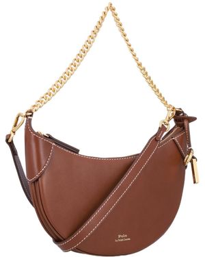 Polo Ralph Lauren Small Logo-Stamp Chained Crossbody Bag - Brown