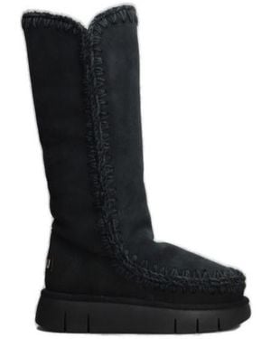 Mou Eskimo Bounce Heeled Boots - Black