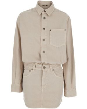 Haikure Tamu Button-Up Shirt Dress - Natural