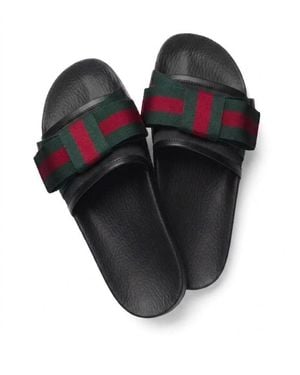 Gucci Horizontal Striped Bow Cold Drag - Black