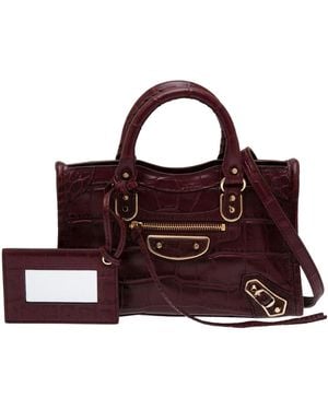 Balenciaga Metallic Edge Nano City Bag - Red