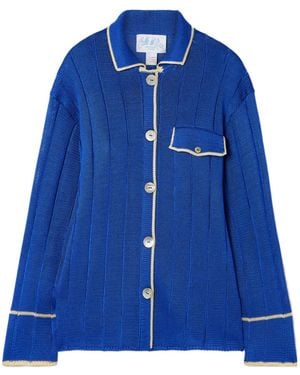 Calle Del Mar Ribbed Knit Shirt - Blue