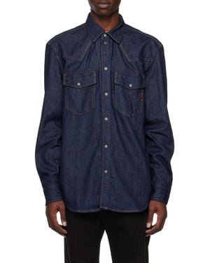 DIESEL D-Ocean Western Long-Sleeved Shirt - Blue