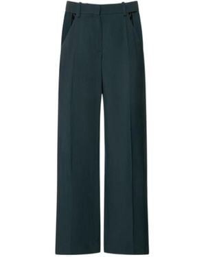 Mugler Diagonal Hollowed-Out Casual Trousers - Blue