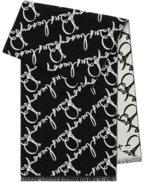 Burberry Belt Logo Wool Scarf - Black