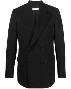 Lanvin Double-Breasted Long-Sleeved Blazer - Black