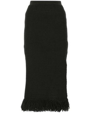 Bottega Veneta Knitted Midi Skirt - Black