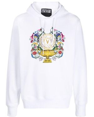 Versace Jeans Couture Couture Logo-Printed Drawstring Hoodie - White