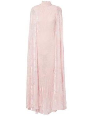 Rodarte Caped Velvet Devoré Gown - Pink