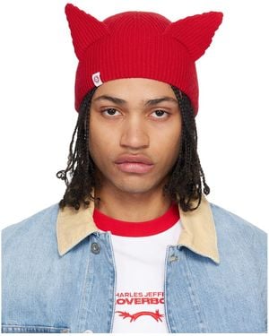 charlesjeffreyloverboy Ears-Detail Beanie Hat - Blue