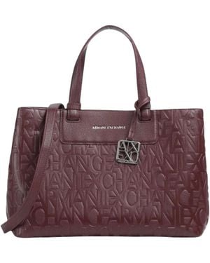 ARMANI EXCHANGE Logo-Debossed Tote Bag - Purple
