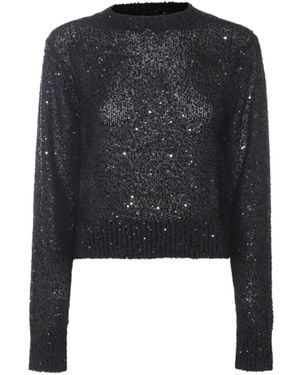 Brunello Cucinelli Sequin Embellished Long Sleeved Jumper - Black