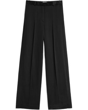 TOTEME Totême Cuff-Slit Straight-Leg Pants - Black
