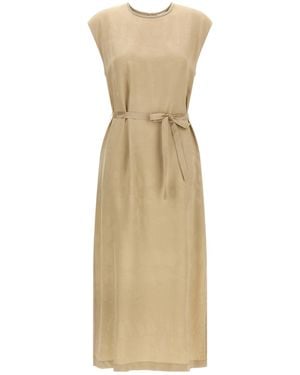 Peserico Fluid Viscose Dress - Natural
