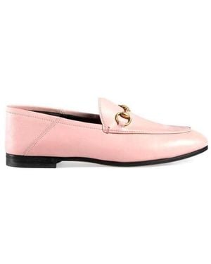 Gucci Brixton Leather Loafers - Pink