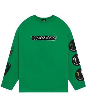 we11done Graphic-Print Cotton T-Shirt - Green