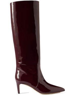 Paris Texas Stiletto Patent-Leather Knee Boots - Red