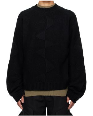 HELIOT EMIL Cropped Spiral Knit Jumper - Black