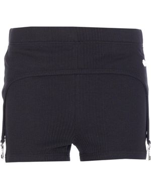 Jean Paul Gaultier Ribbed-Garter Shorts - Blue