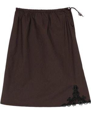 Soeur Embroidered Skirt - Brown