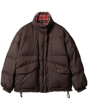 Miu Miu Zip-Up Reversible Down Jacket - Brown