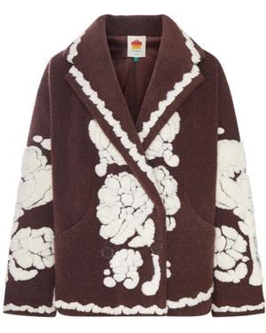 FARM Rio Floral-Print Jacket - Brown