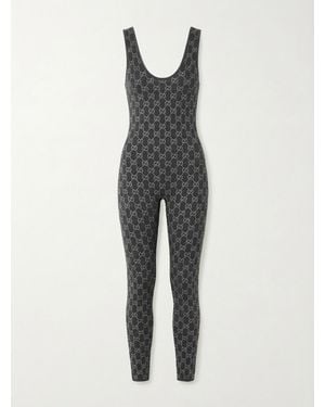 Gucci Gg Embellished Embroidered Jumpsuit - Multicolour