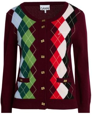 Ganni Wool Knitted Top - Red