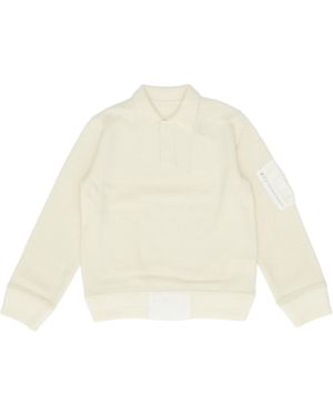 Sacai Wool Knit Polo Shirt - White