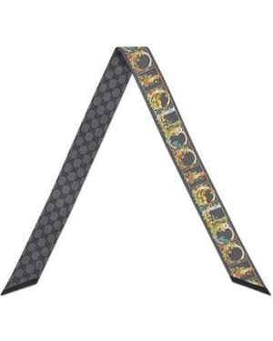 Gucci Printed Silk Twill Neck Bow - Brown