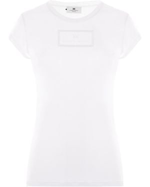 Elisabetta Franchi Embroidered Jersey T-Shirt - White
