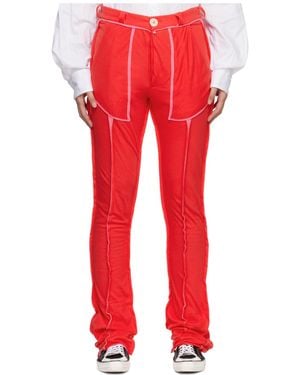 Edward Cuming Frayed Edge Casual Pants - Red