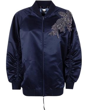 Blugirl Blumarine Embellished Bomber Jacket - Blue
