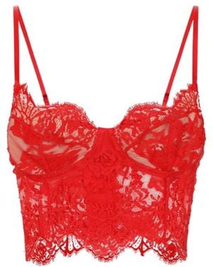 Dolce & Gabbana Lace Lingerie Corset Top - Red