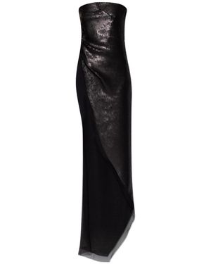 Rick Owens Sequin-Embellished Asymmetric Hem Long Top - Black